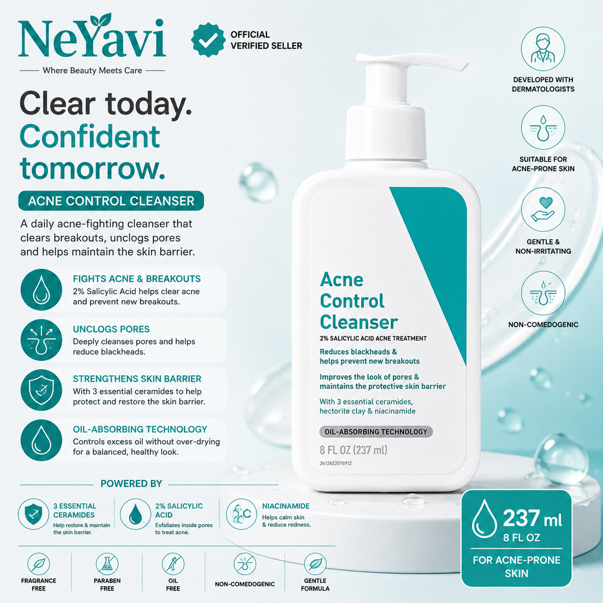 CeraVe Acne Control Cleanser (237mL) - NeYavi