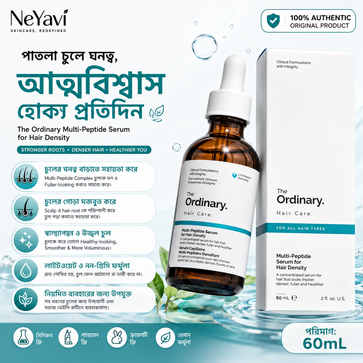 The Ordinary Multi-Peptide Hair Serum For Hair Density 60mL - NeYavi